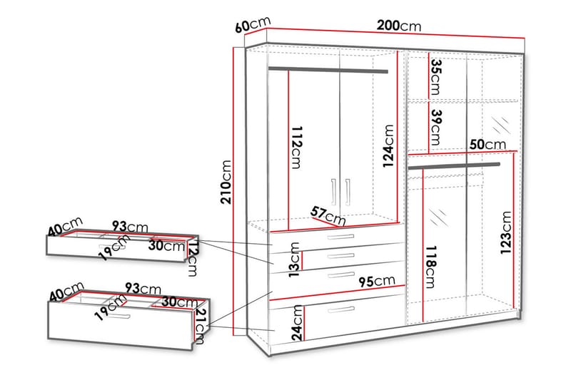 Garderobe 200 - Hvit - Oppbevaring - Garderober & garderobesystem