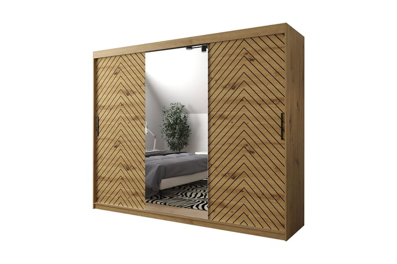 Garderobe 250 - Svart|Natur - Oppbevaring - Garderober & garderobesystem