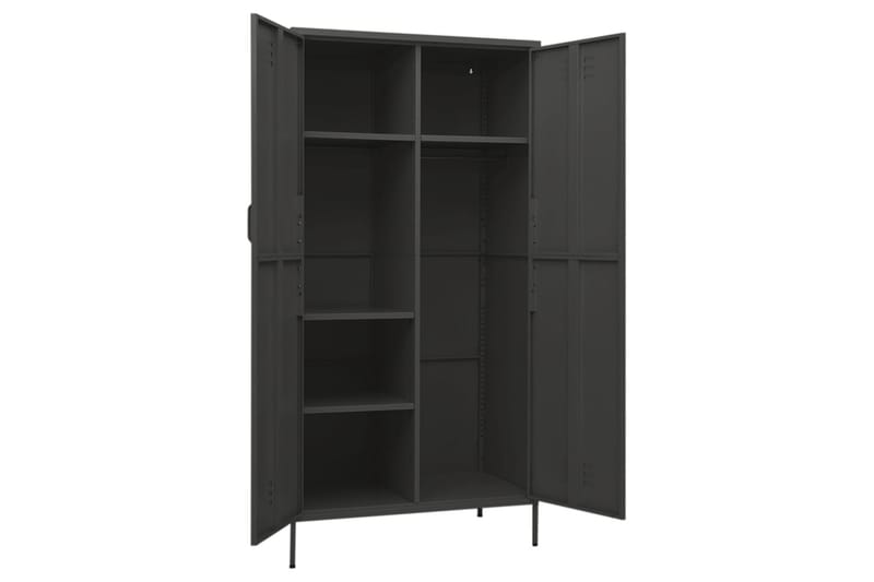 Garderobe antrasitt 90x50x180 cm stål - Antrasittgrå - Oppbevaring - Garderober & garderobesystem