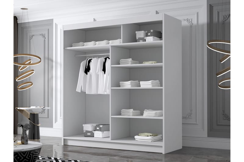 Garderobe Bali 180x215 cm - Hvit - Oppbevaring - Garderober & garderobesystem