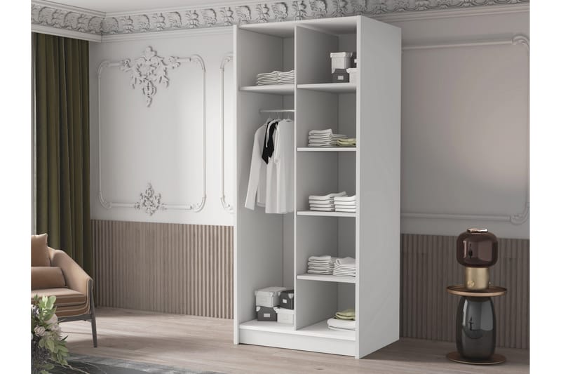 Garderobe Barriga 100 cm - Hvit/Gull - Oppbevaring - Garderober & garderobesystem