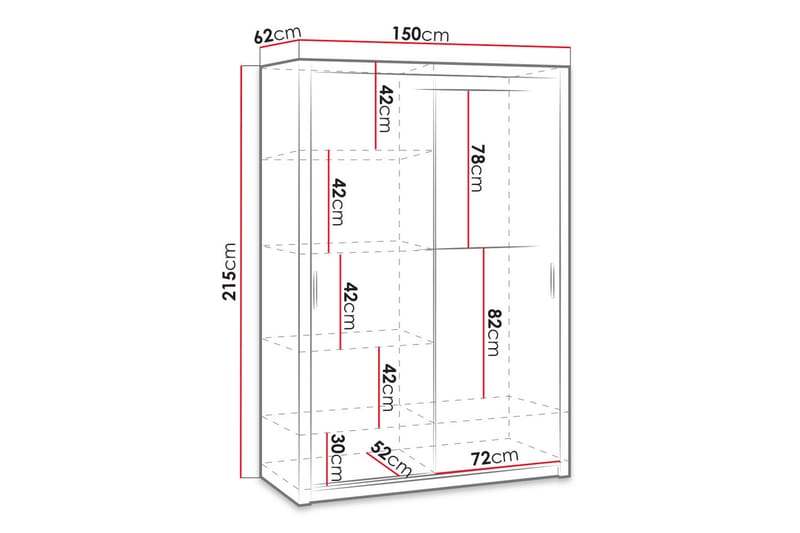 Garderobe Barriga 150 cm - Hvit - Oppbevaring - Garderober & garderobesystem