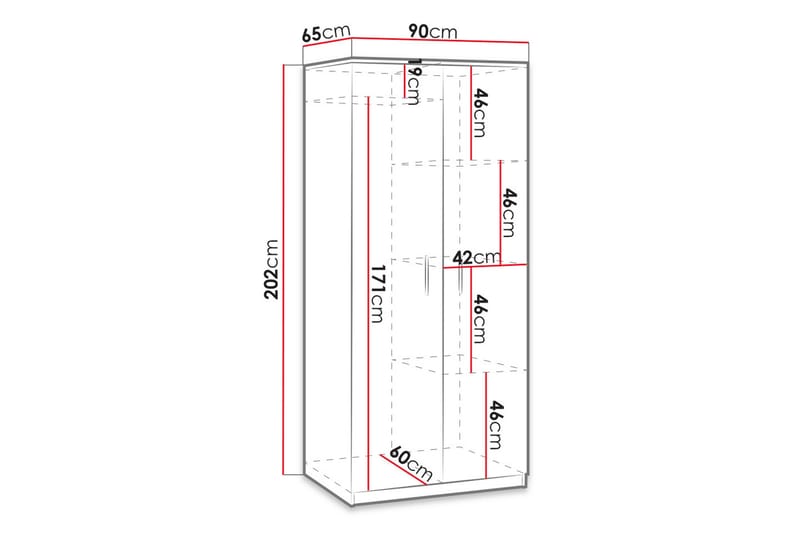 Garderobe Barriga - Eik - Oppbevaring - Garderober & garderobesystem