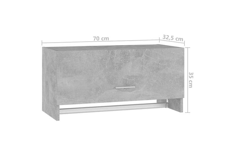 Garderobe betonggrå 70x32,5x35 cm sponplate - Grå - Oppbevaring - Garderober & garderobesystem