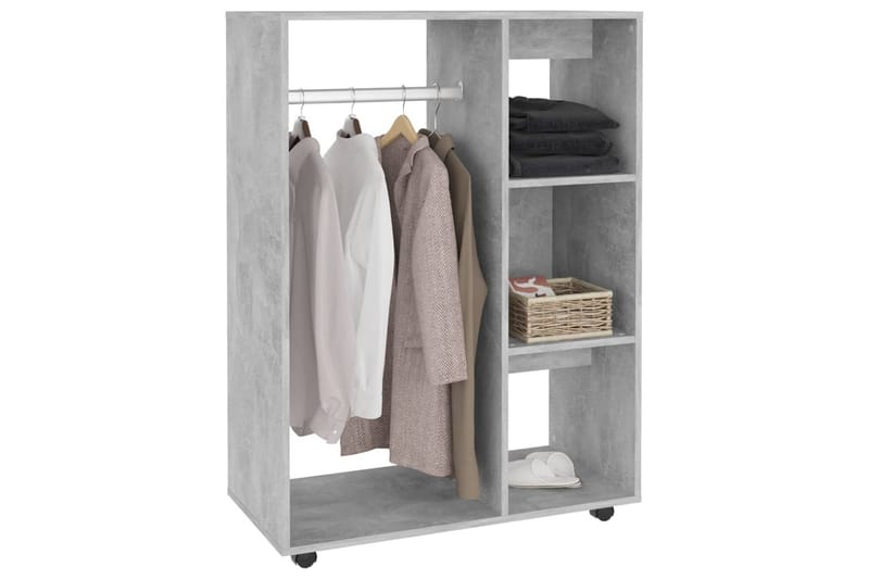 Garderobe betonggrå 80x40x110 cm sponplate - Grå - Oppbevaring - Garderober & garderobesystem