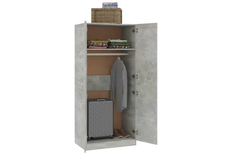 Garderobe betonggrå 80x52x180 cm sponplate - Oppbevaring - Garderober & garderobesystem