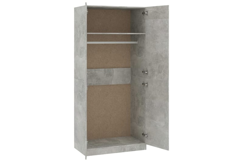 Garderobe betonggrå 90x52x200 cm sponplate - Oppbevaring - Garderober & garderobesystem