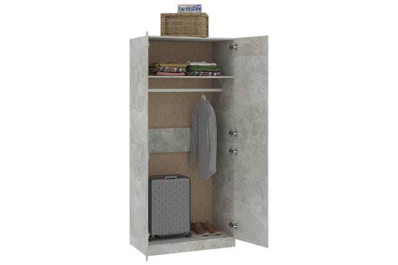 Garderobe betonggrå 90x52x200 cm sponplate - Oppbevaring - Garderober & garderobesystem