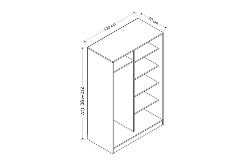 Garderobe Cambrian 120 cm - Antrasitt - Oppbevaring - Garderober & garderobesystem