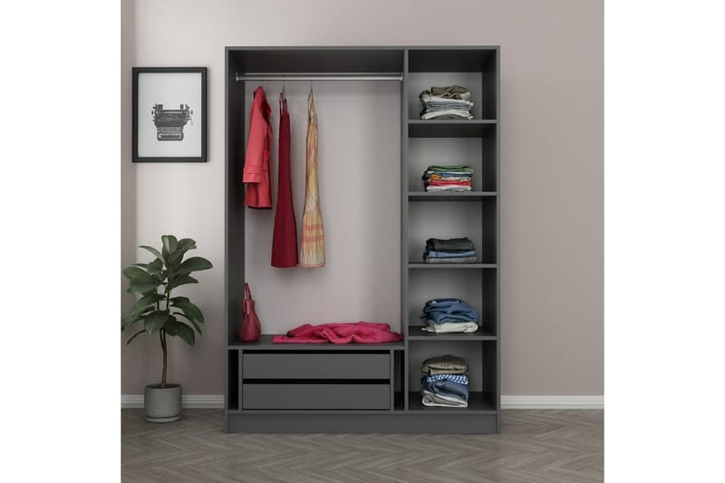 Garderobe Cambrian 135 cm - Antrasitt - Oppbevaring - Garderober & garderobesystem