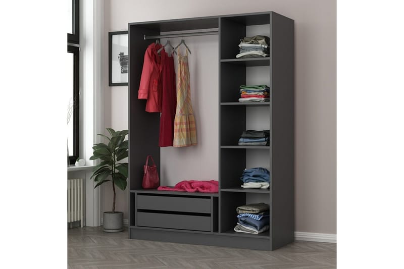 Garderobe Cambrian 135 cm - Antrasitt - Oppbevaring - Garderober & garderobesystem