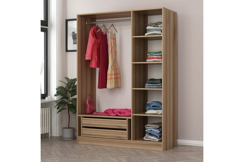 Garderobe Cambrian 135 cm - Brun - Oppbevaring - Garderober & garderobesystem