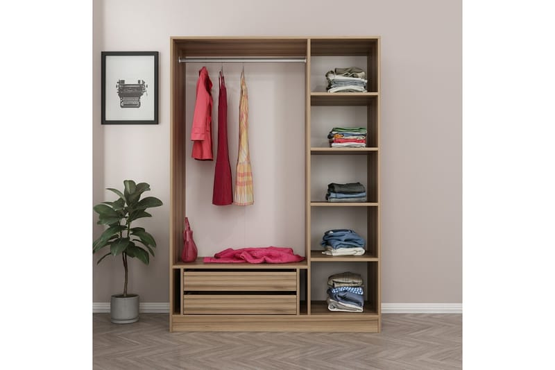 Garderobe Cambrian 135 cm - Brun - Oppbevaring - Garderober & garderobesystem