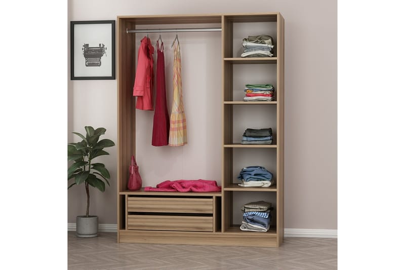 Garderobe Cambrian 135 cm - Brun - Oppbevaring - Garderober & garderobesystem