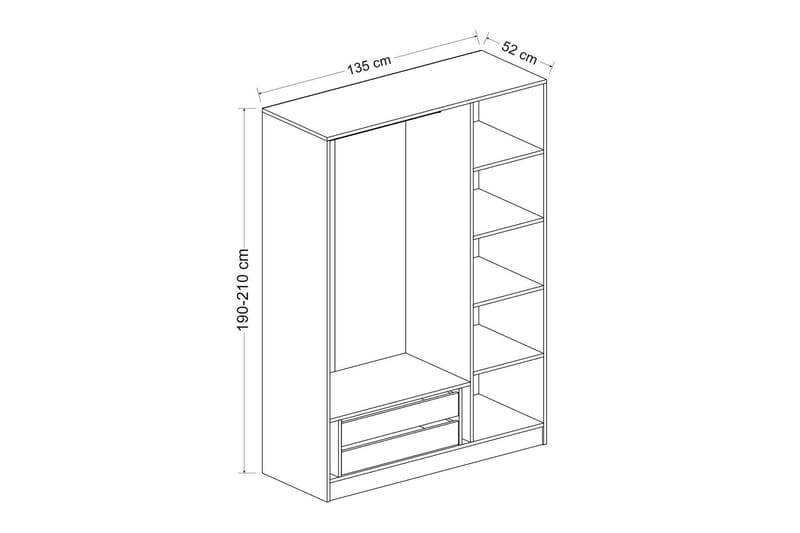 Garderobe Cambrian 135 cm - Brun - Oppbevaring - Garderober & garderobesystem