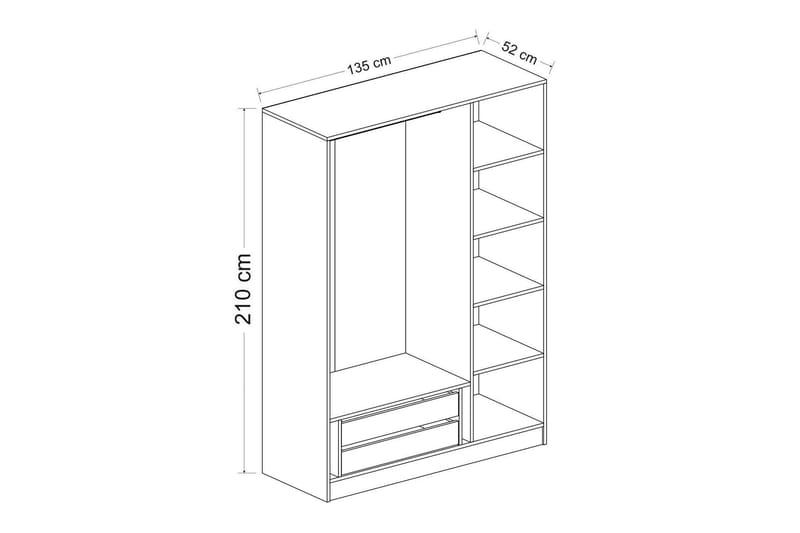 Garderobe Cambrian 135 cm - Brun - Oppbevaring - Garderober & garderobesystem