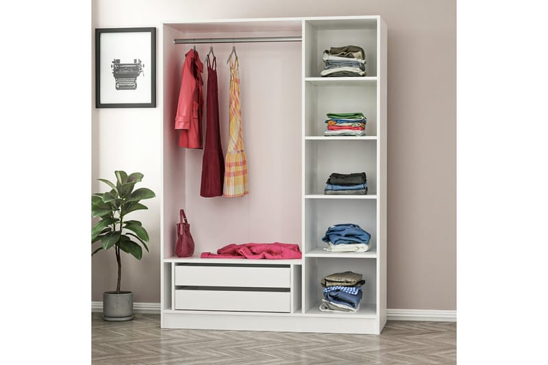 Garderobe Cambrian 135 cm - Hvit - Oppbevaring - Garderober & garderobesystem