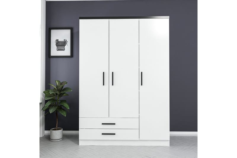 Garderobe Cambrian 135 cm - Hvit - Oppbevaring - Garderober & garderobesystem