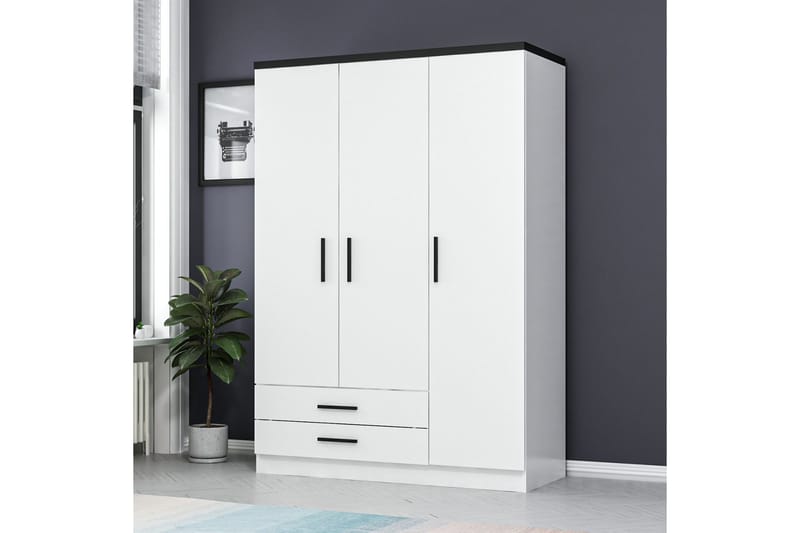 Garderobe Cambrian 135 cm - Hvit - Oppbevaring - Garderober & garderobesystem