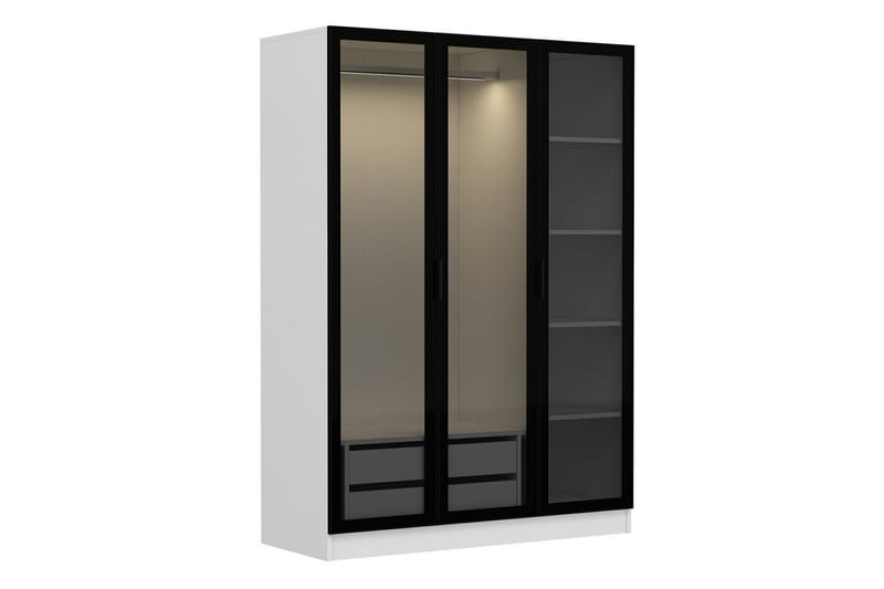 Garderobe Cambrian 135 cm - Svart/Hvit - Oppbevaring - Garderober & garderobesystem