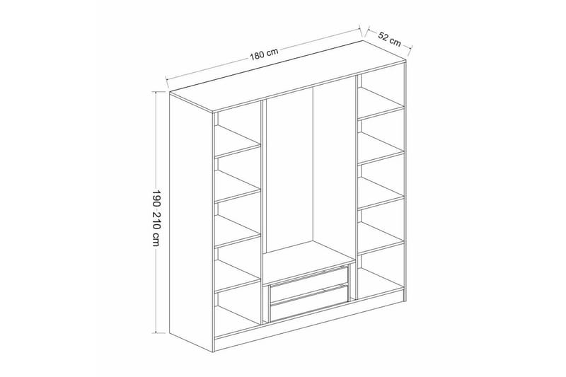 Garderobe Cambrian 180 cm - Antrasitt - Oppbevaring - Garderober & garderobesystem