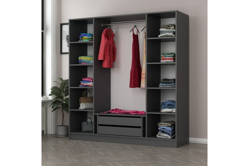 Garderobe Cambrian 180 cm - Antrasitt - Oppbevaring - Garderober & garderobesystem