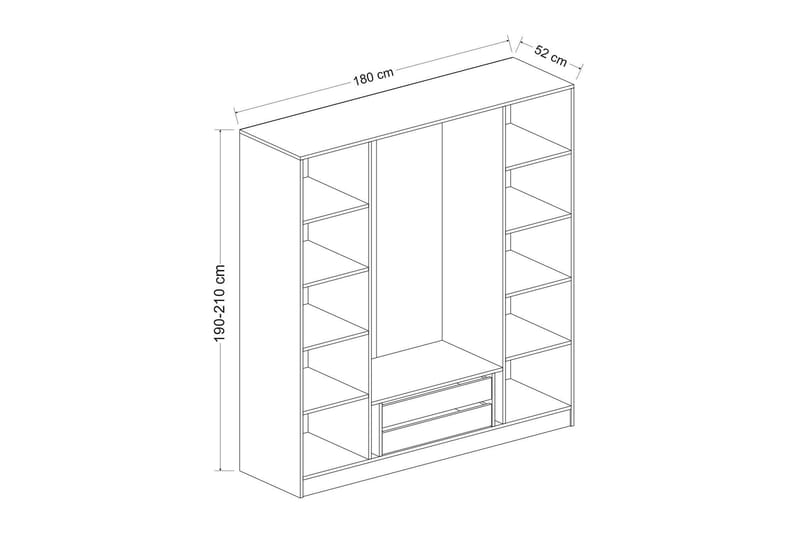 Garderobe Cambrian 180 cm - Antrasitt - Oppbevaring - Garderober & garderobesystem