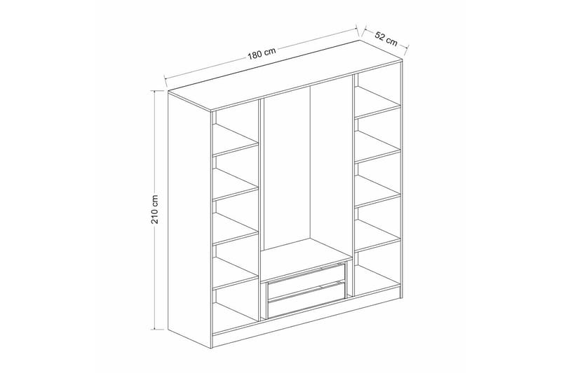 Garderobe Cambrian 180 cm - Antrasitt - Oppbevaring - Garderober & garderobesystem