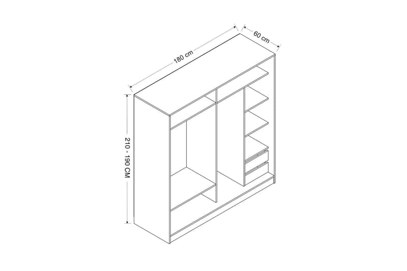 Garderobe Cambrian 180 cm - Antrasitt - Oppbevaring - Garderober & garderobesystem