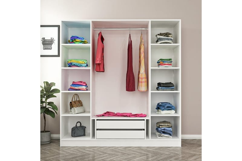 Garderobe Cambrian 180 cm - Brun/Hvit - Oppbevaring - Garderober & garderobesystem