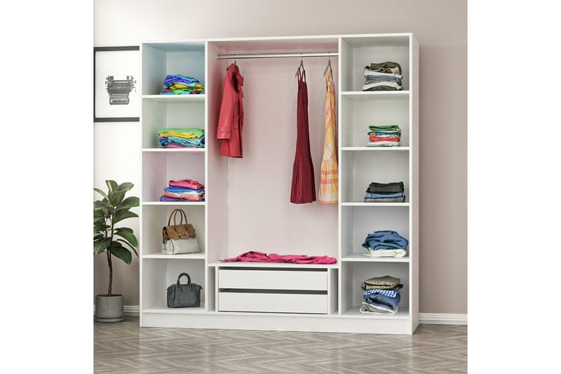 Garderobe Cambrian 180 cm - Brun/Hvit - Oppbevaring - Garderober & garderobesystem