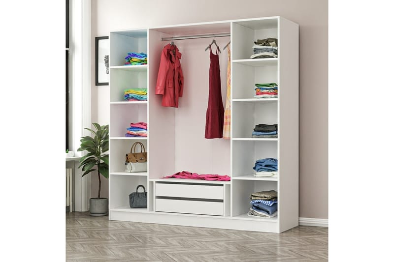 Garderobe Cambrian 180 cm - Brun/Hvit - Oppbevaring - Garderober & garderobesystem