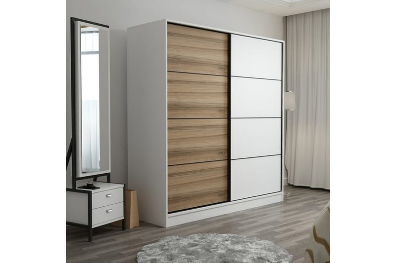 Garderobe Cambrian 180 cm - Brun/Hvit - Oppbevaring - Garderober & garderobesystem