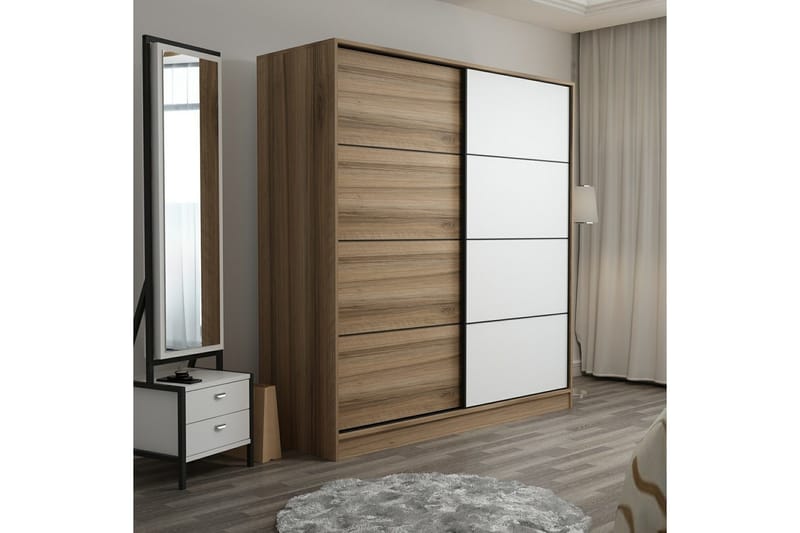 Garderobe Cambrian 180 cm - Brun/Hvit/Eik - Oppbevaring - Garderober & garderobesystem