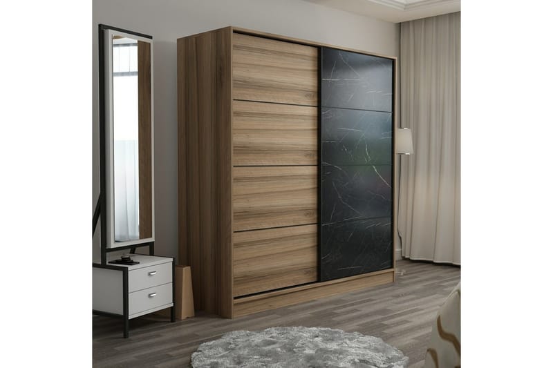 Garderobe Cambrian 180 cm - Brun/Svart - Oppbevaring - Garderober & garderobesystem