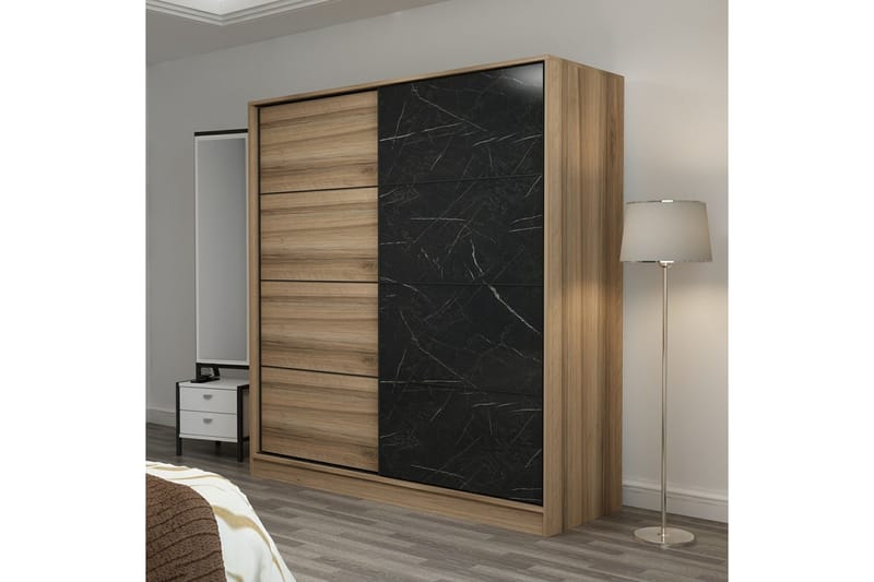 Garderobe Cambrian 180 cm - Brun/Svart - Oppbevaring - Garderober & garderobesystem