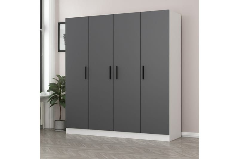 Garderobe Cambrian 180 cm - Grå/Hvit - Oppbevaring - Garderober & garderobesystem