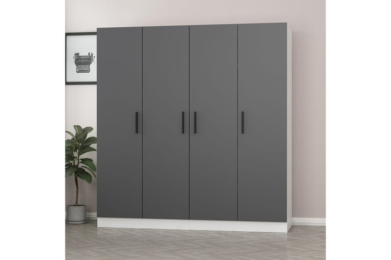 Garderobe Cambrian 180 cm - Grå/Hvit - Oppbevaring - Garderober & garderobesystem