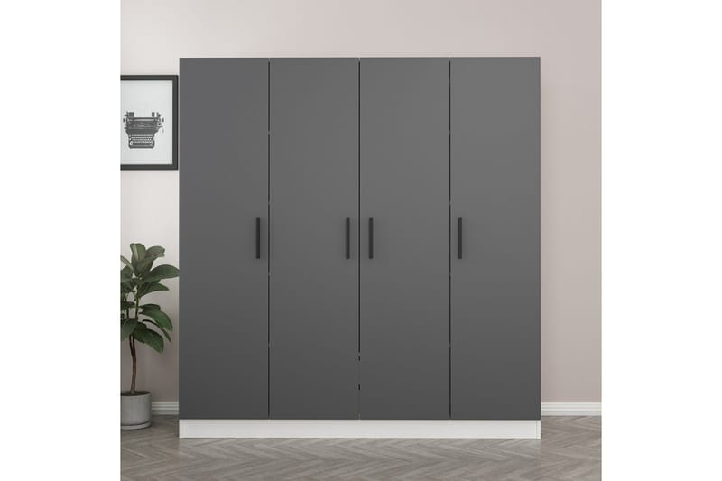 Garderobe Cambrian 180 cm - Grå/Hvit - Oppbevaring - Garderober & garderobesystem