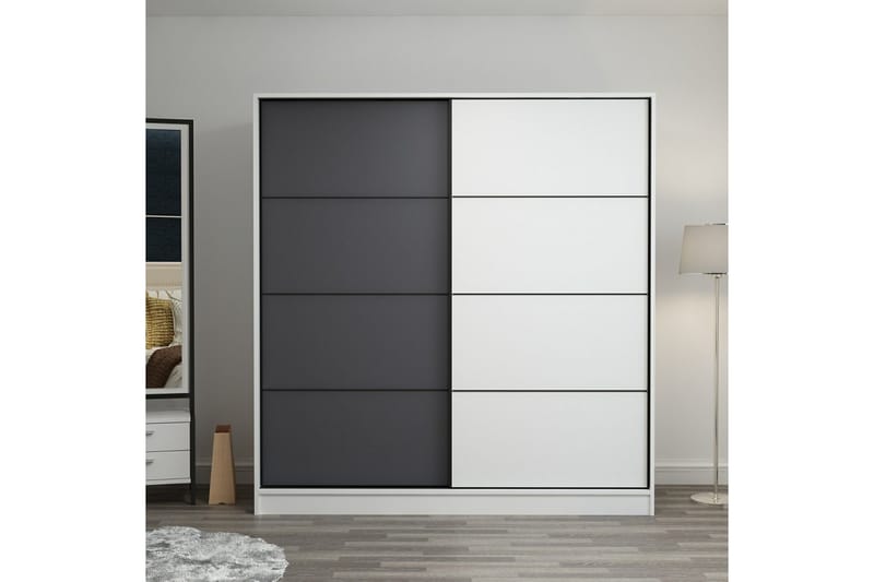 Garderobe Cambrian 180 cm - Grå/Hvit - Oppbevaring - Garderober & garderobesystem