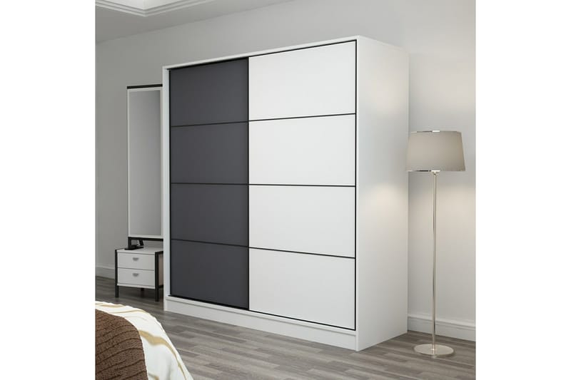 Garderobe Cambrian 180 cm - Grå/Hvit - Oppbevaring - Garderober & garderobesystem