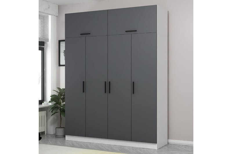 Garderobe Cambrian 180 cm - Grå/Hvit - Oppbevaring - Garderober & garderobesystem