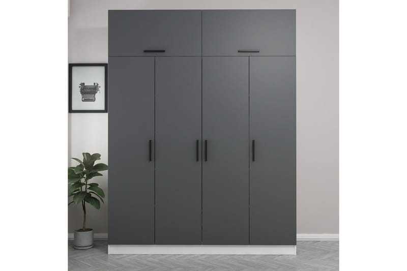 Garderobe Cambrian 180 cm - Grå/Hvit - Oppbevaring - Garderober & garderobesystem