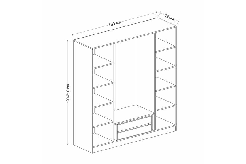 Garderobe Cambrian 180 cm - Hvit - Oppbevaring - Garderober & garderobesystem