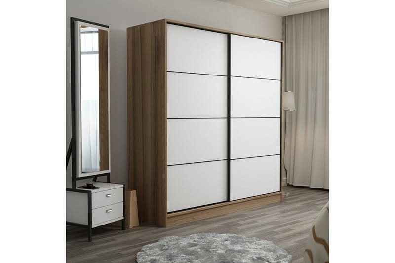 Garderobe Cambrian 180 cm - Hvit/eik - Oppbevaring - Garderober & garderobesystem