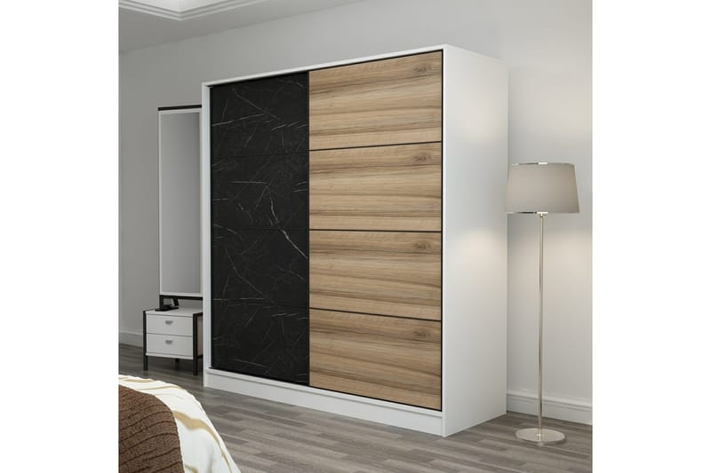 Garderobe Cambrian 180 cm - Svart/Brun - Oppbevaring - Garderober & garderobesystem