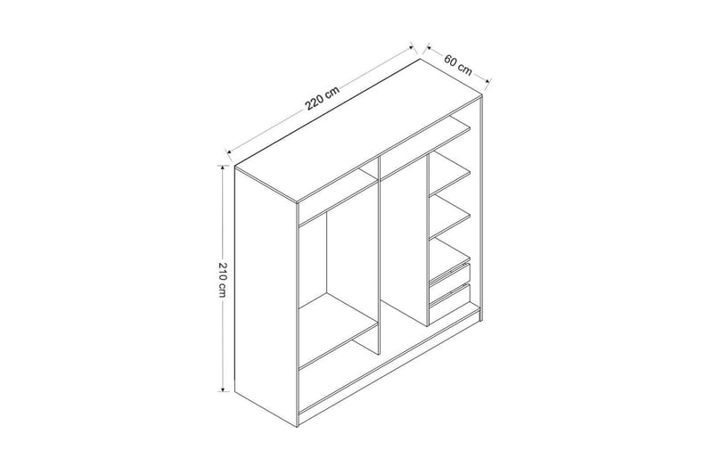 Garderobe Cambrian 220 cm - Antrasitt - Oppbevaring - Garderober & garderobesystem