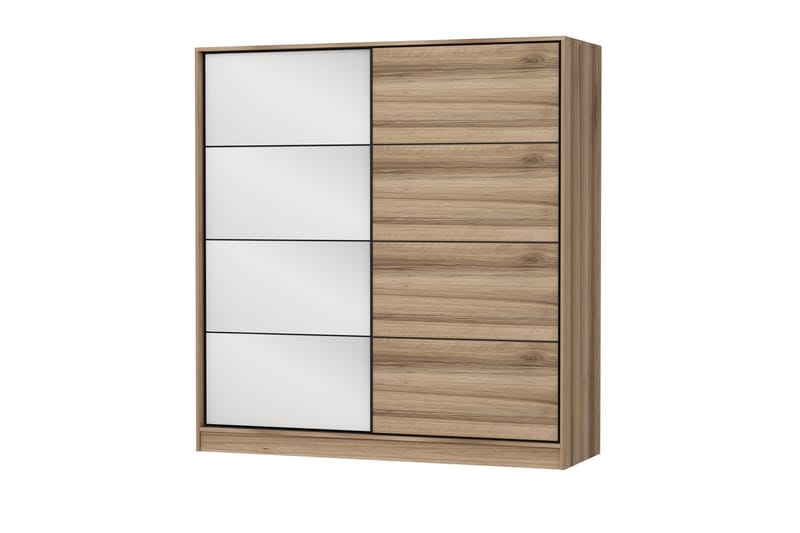 Garderobe Cambrian 220 cm - Hvit / Brun / Eik - Oppbevaring - Garderober & garderobesystem