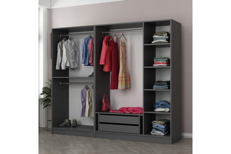 Garderobe Cambrian 225 cm - Antrasitt - Oppbevaring - Garderober & garderobesystem