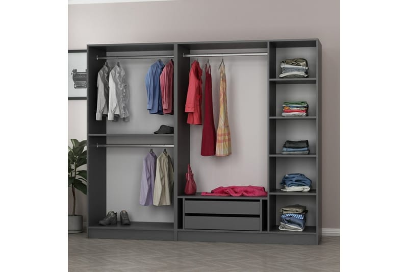 Garderobe Cambrian 225 cm - Antrasitt - Oppbevaring - Garderober & garderobesystem